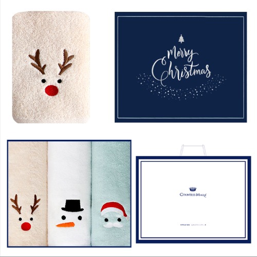 루돌프+눈사람+산타 3매선물세트(쇼핑백)